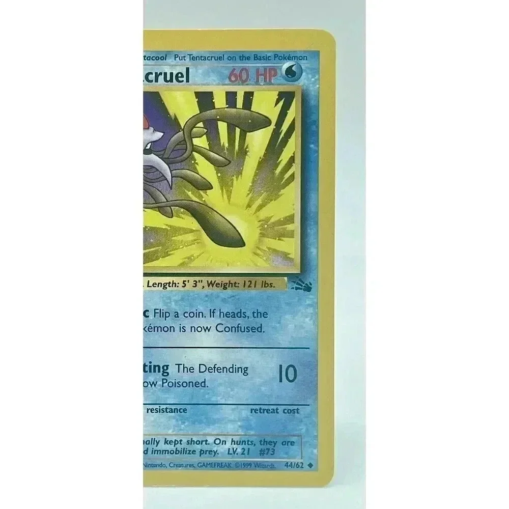Tentacruel 44/62 Fossil Set Uncommon Non‎ Holo Pokemon Card Vintage 1999 LP